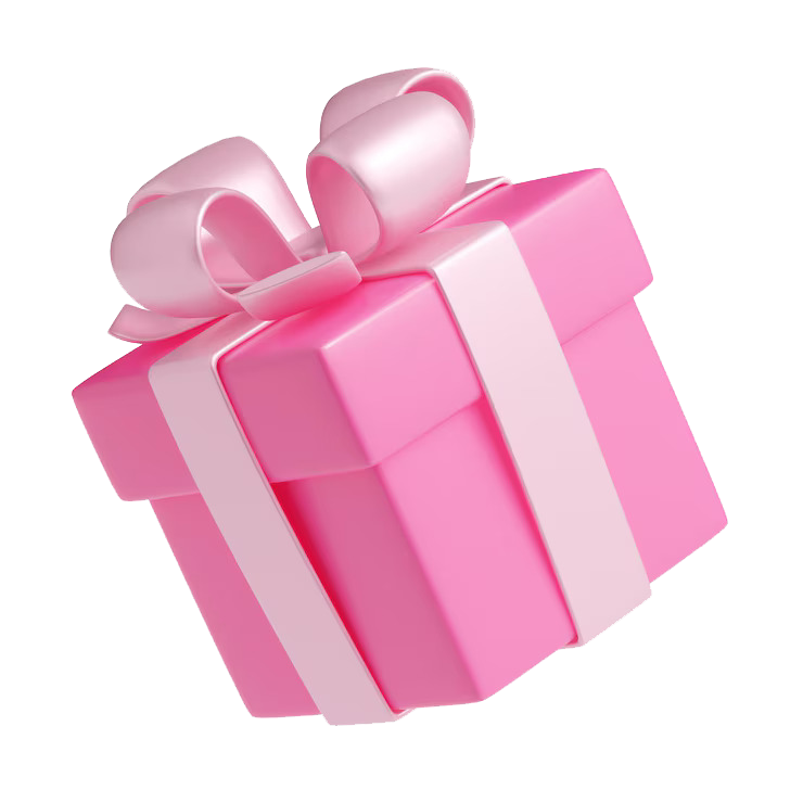 Pink gift box in 3D