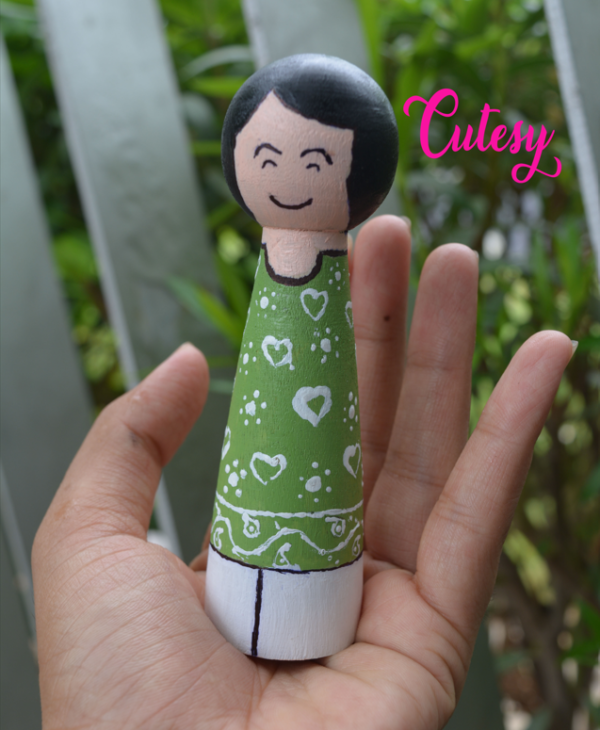 Cutesy Girl Doll Hand Painted by Customer