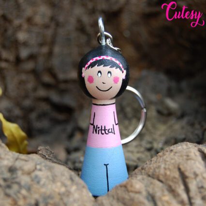 Customised Doll Keychain in vibrant colours