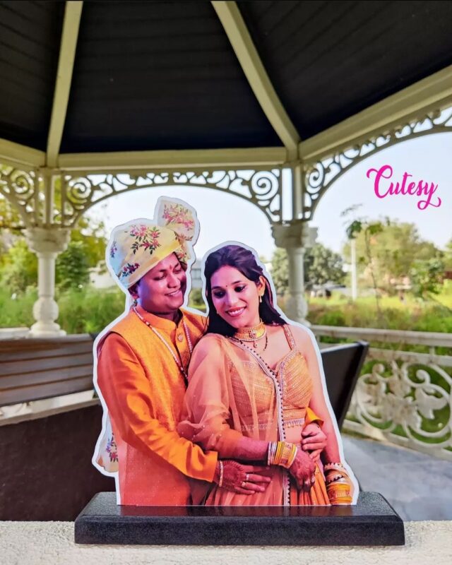 Customised Photo Cutout for Couple in traditional Indian wedding dress