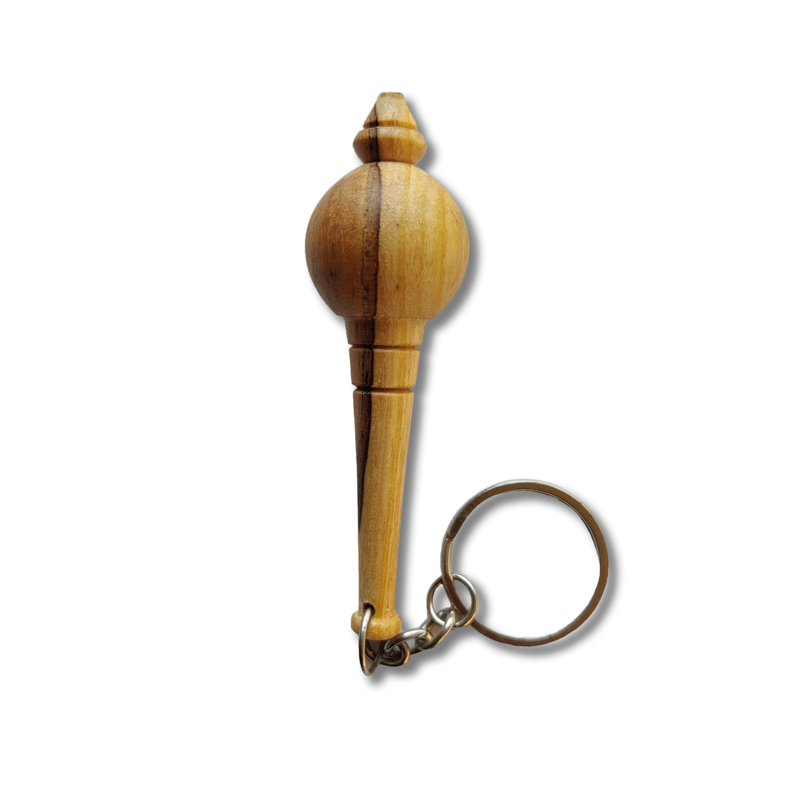 Wooden Gada Keychain – Traditional Hanuman Mace Symbol from Cutesy India