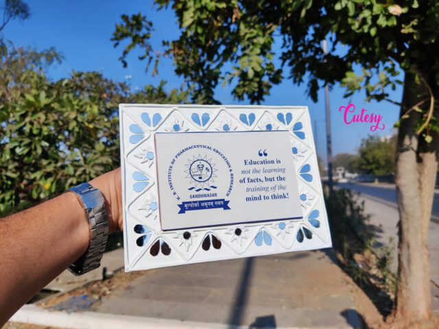 Cutesy Lippan Art Momento with White color and mirror work