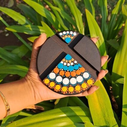 Mandala Art Mobile Stand – Hand Painted Spiritual Phone Holder from Cutesy India