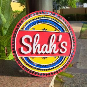 Round Lippan Name Plate