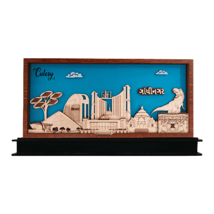Customizable Gandhinagar MDF showpiece with multilayer landmarks