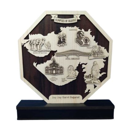 Gujarat Cultural MDF Showpiece with Multi-layer Landmarks
