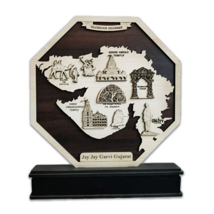 Gujarat Cultural MDF Showpiece with Multi-layer Landmarks