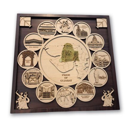 Gujarat Pride Wall Hanging Iconic 12 Landmarks from Cutesy India